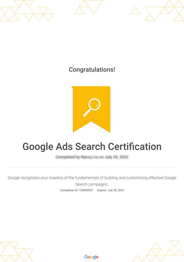 Google Ads Search Certification
